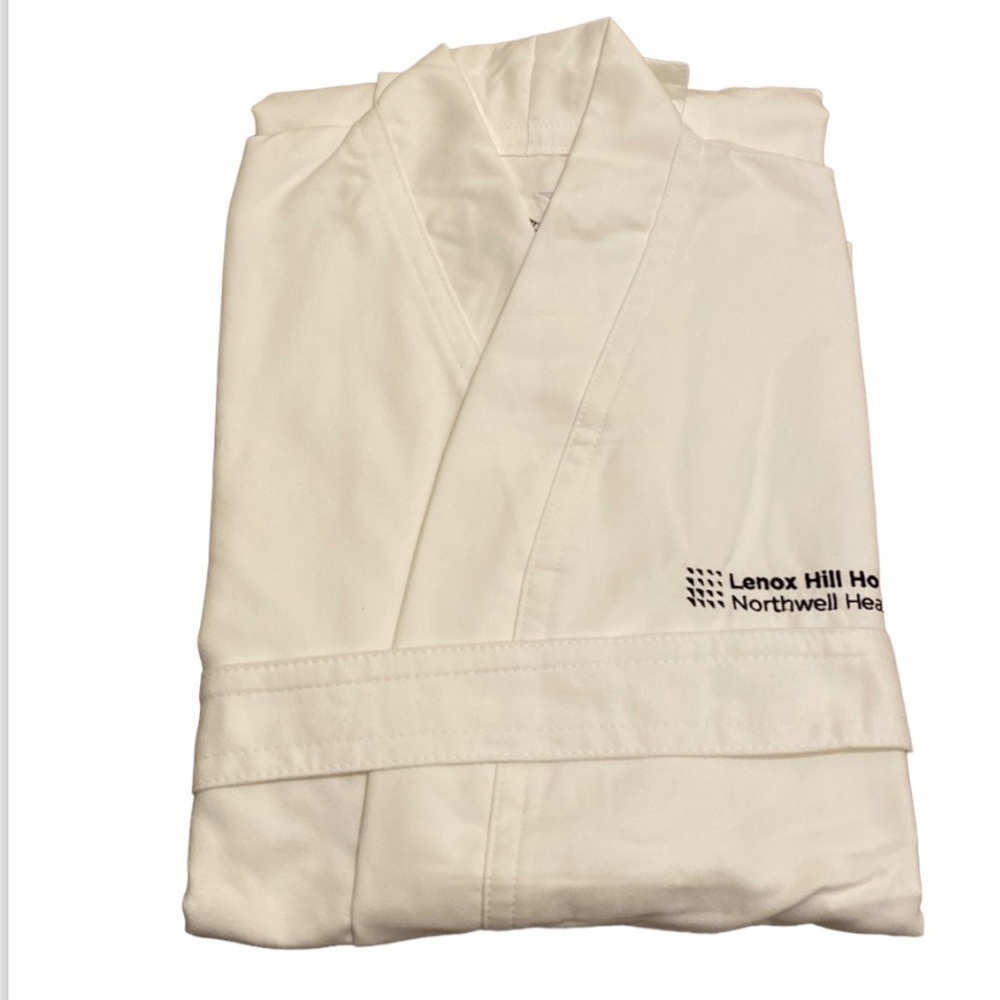 Lenox Hill Hospital white robe . One size . New.